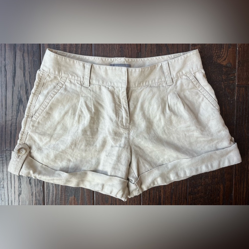 Ann Taylor Pleated Linen Shorts